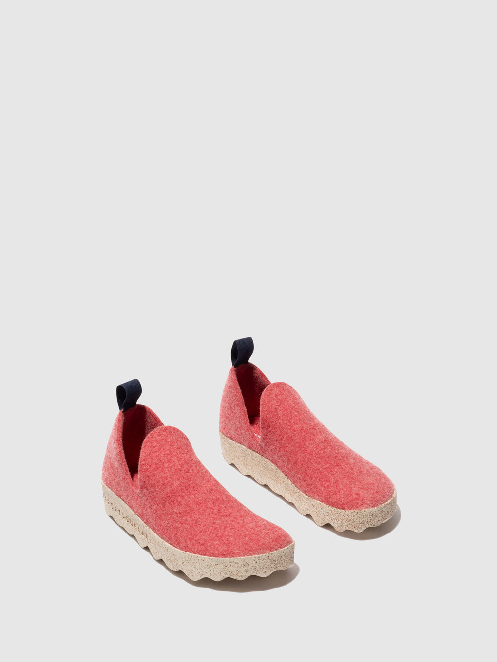 Round Toe Shoes CITY RED FELT