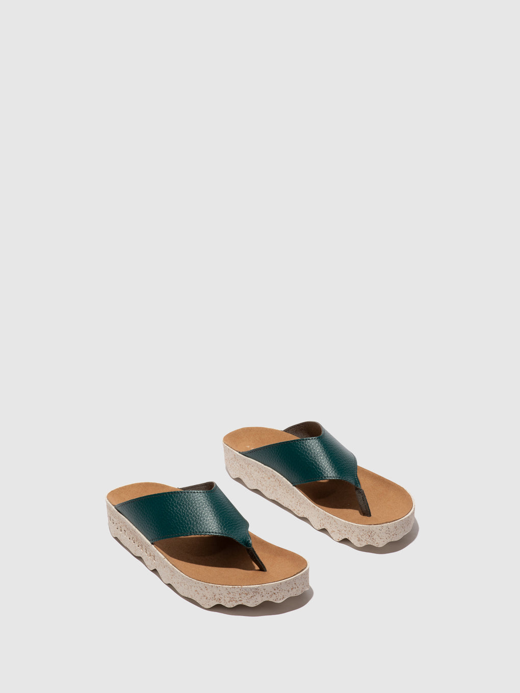 Slip-on Sandals CAMI PEACOCK GREEN
