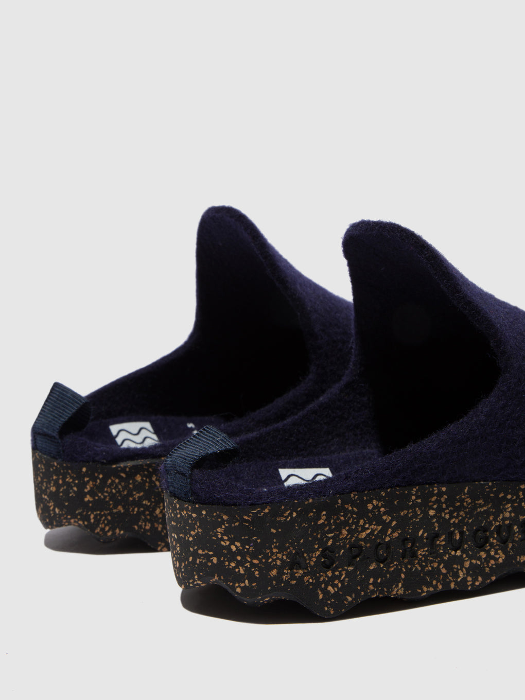 Round Toe Mules COME Navy