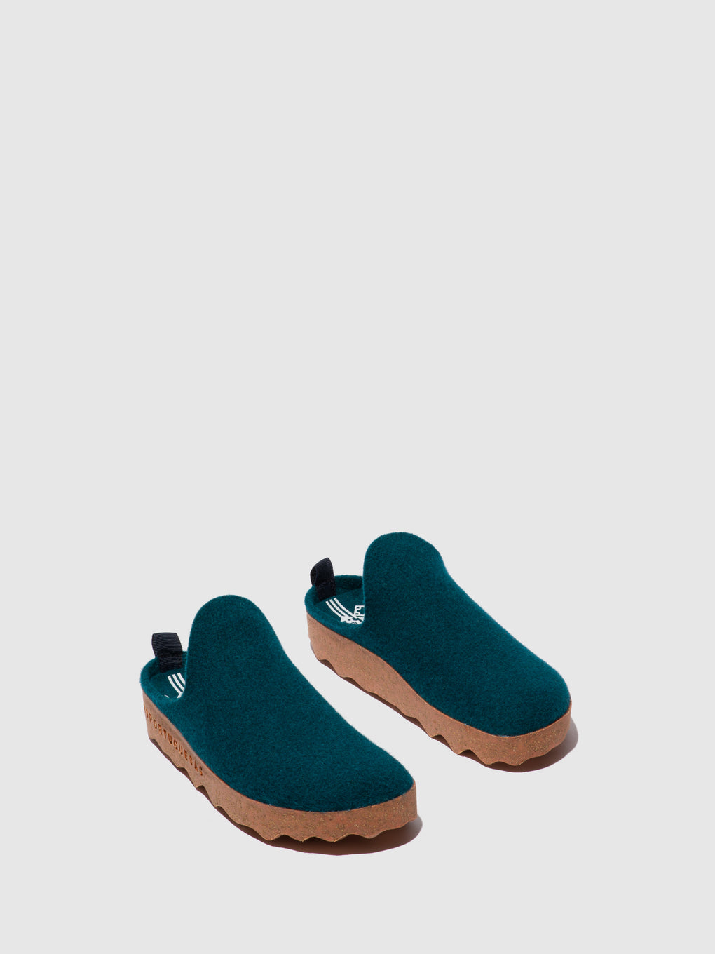 Round Toe Mules COME PEACOCK BLUE