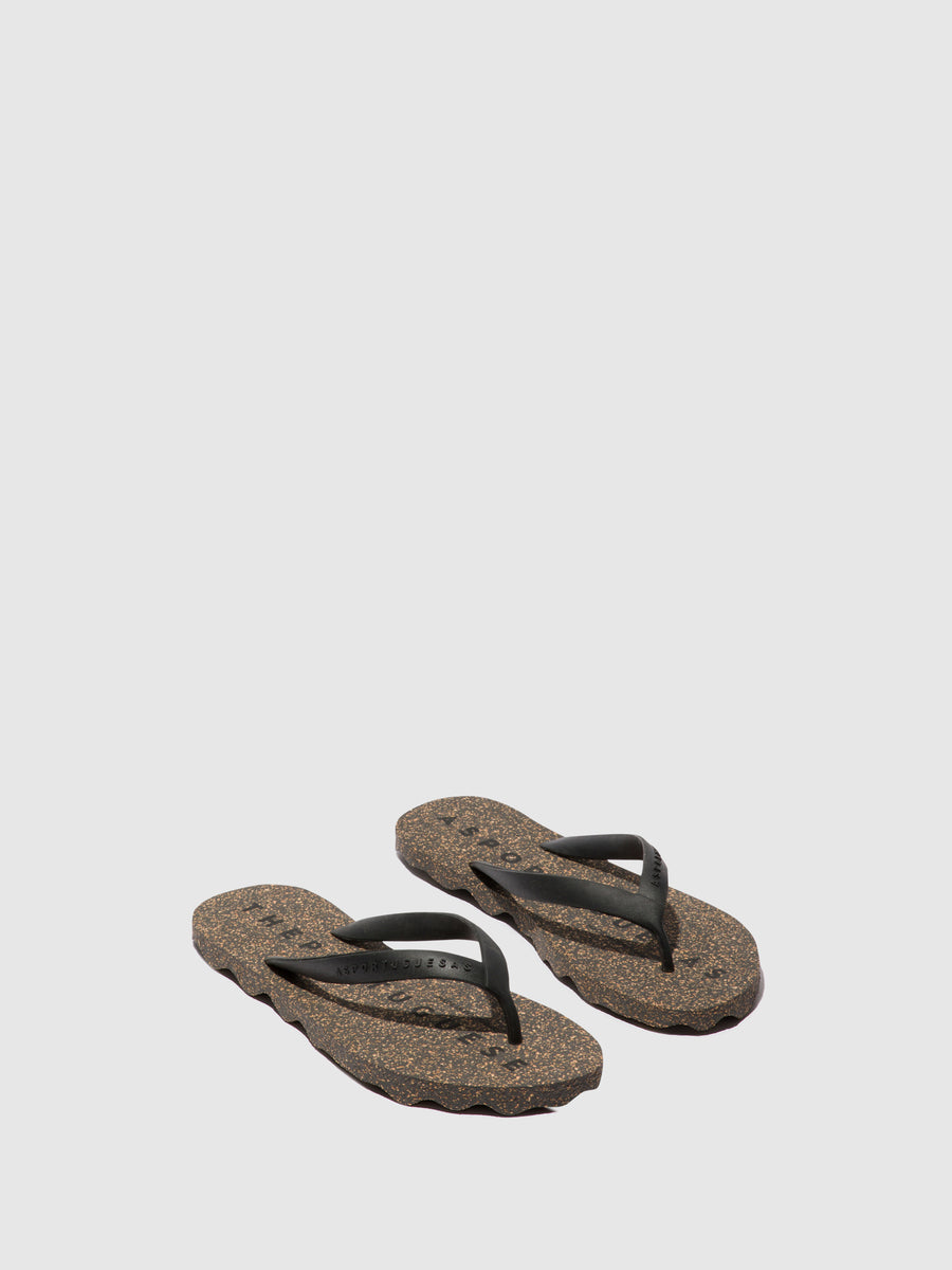 Beach Flip-Flops BASE Black & black strap – ASPORTUGUESAS