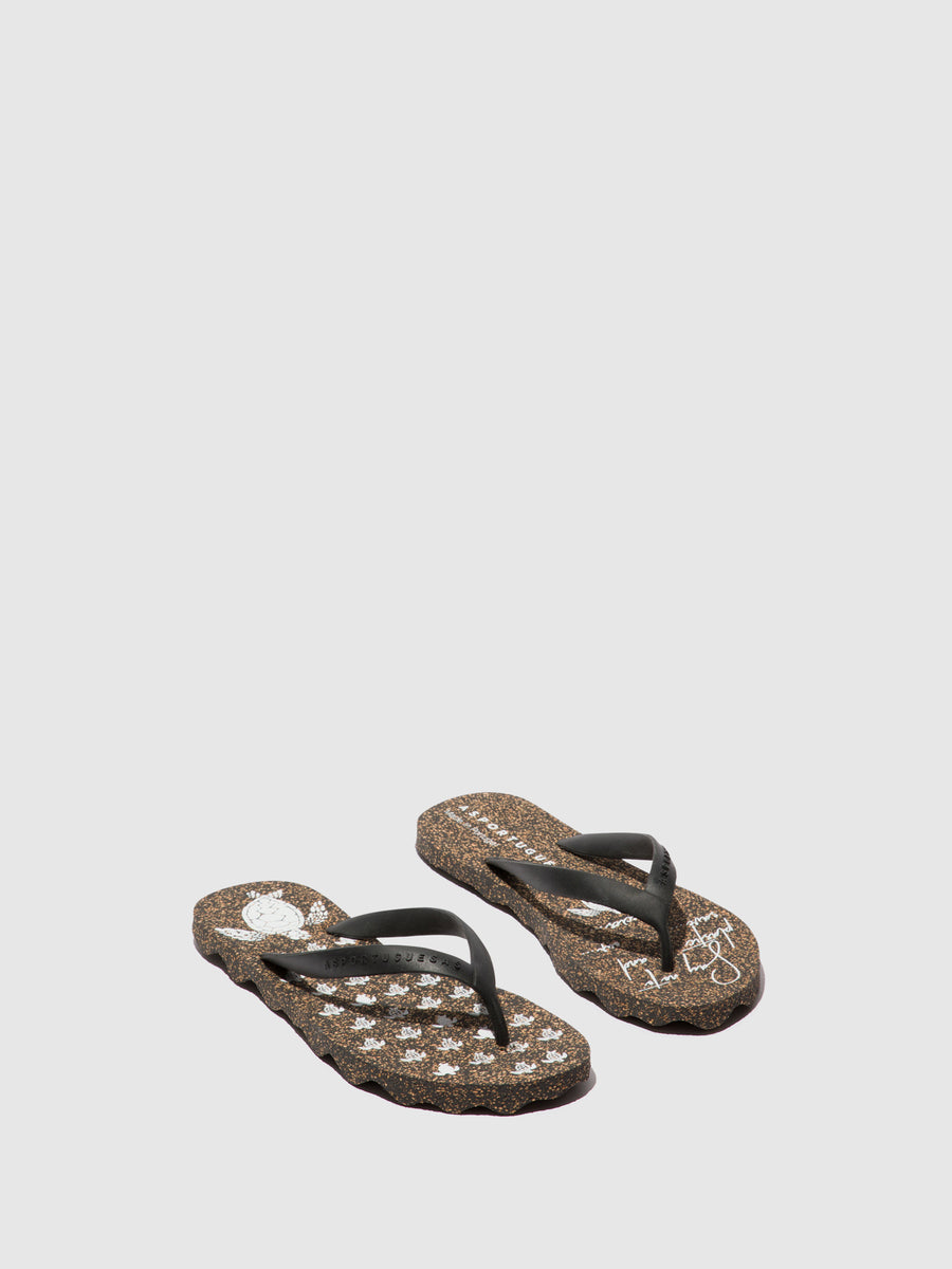 Beach Flip-Flops TURTLE Black & black strap – ASPORTUGUESAS display picture 2