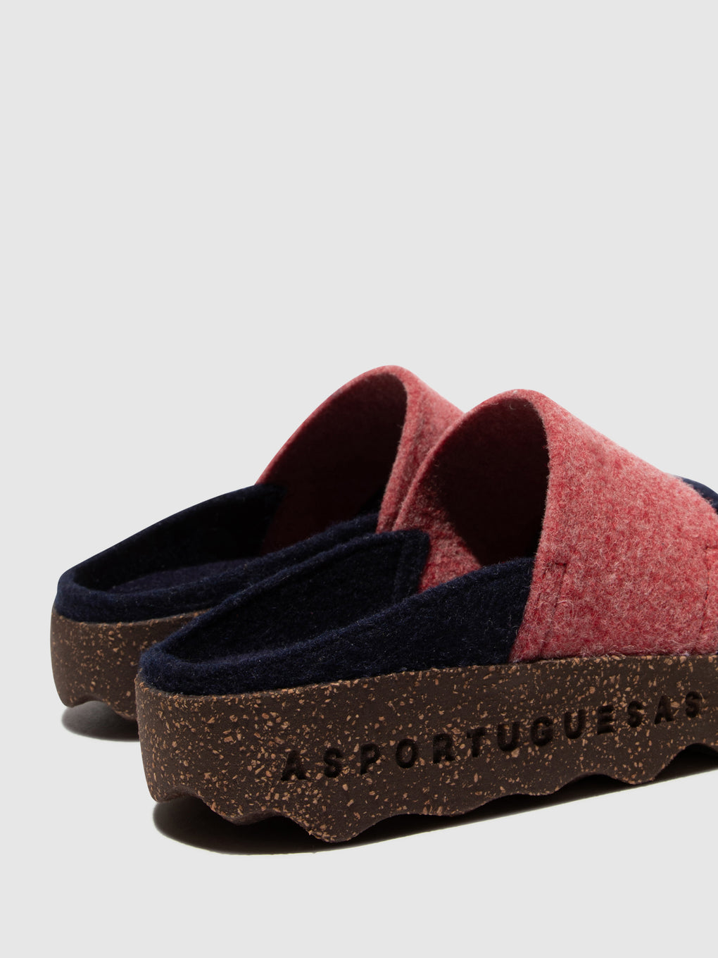 Round Toe Mules CANU NAVY/RED