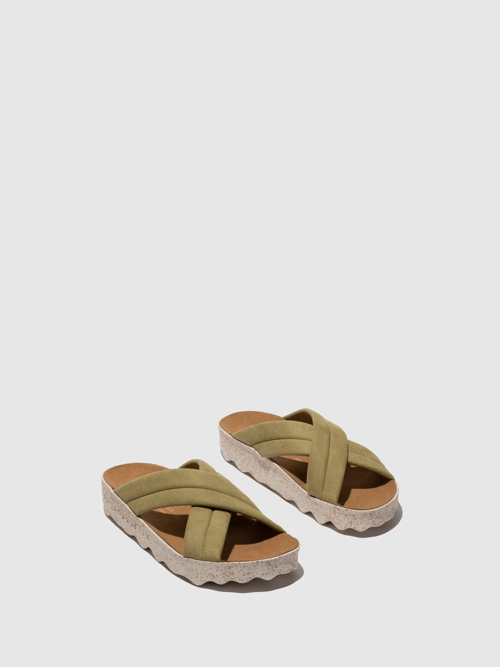Criss-cross Sandals CURR MOSS GREEN - ASPORTUGUESAS