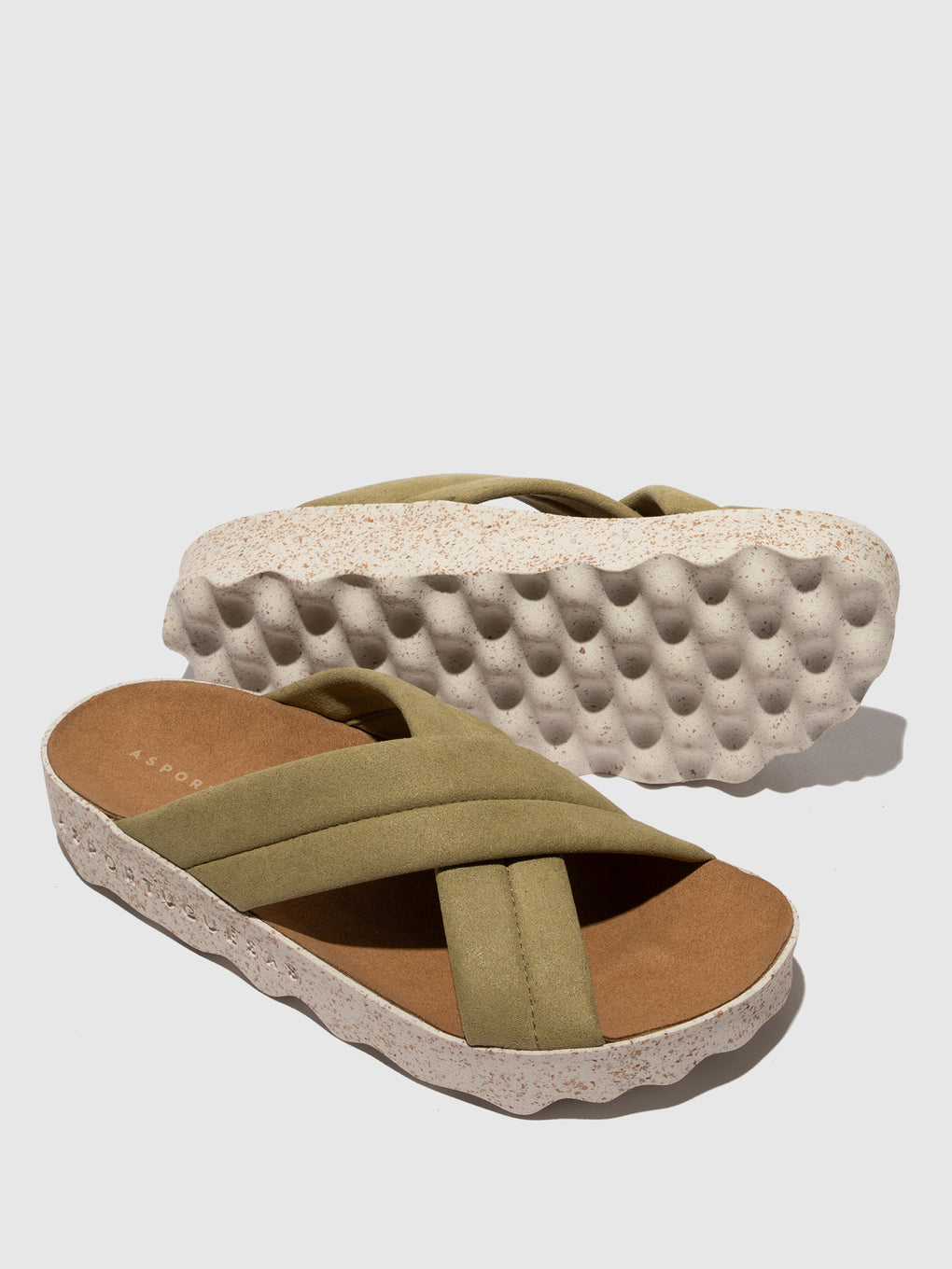Criss-cross Sandals CURR MOSS GREEN - ASPORTUGUESAS
