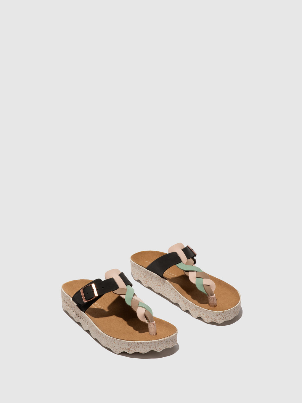 Buckle Sandals CARDI MULTI BLACK - ASPORTUGUESAS