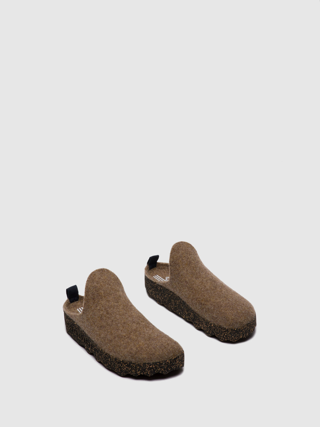 Round Toe Mules COME Taupe