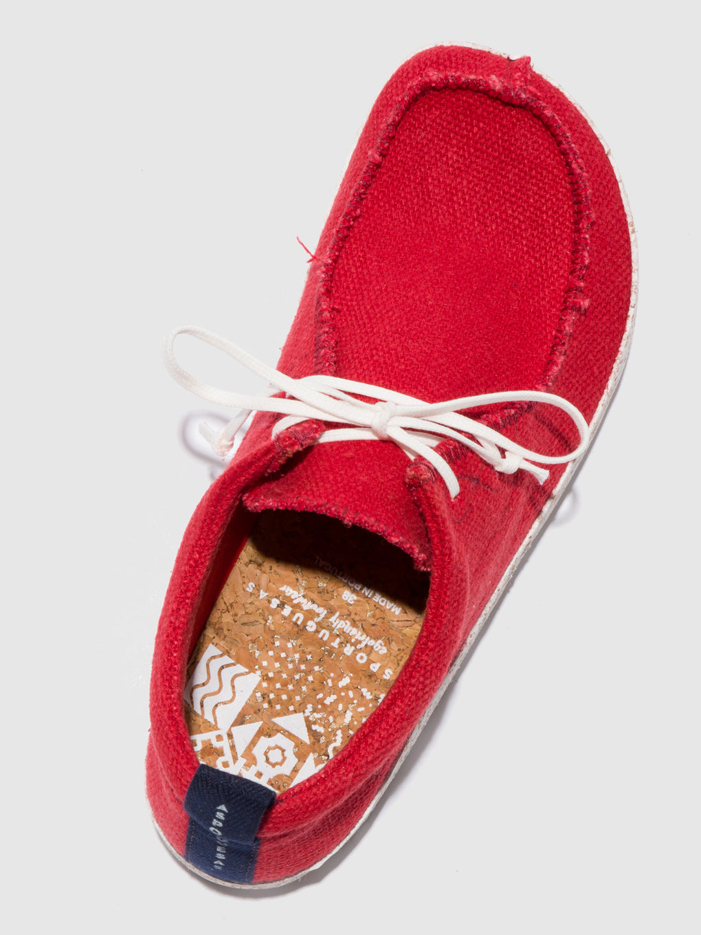Lace-up Trainers CHAT Red Recyled Linen