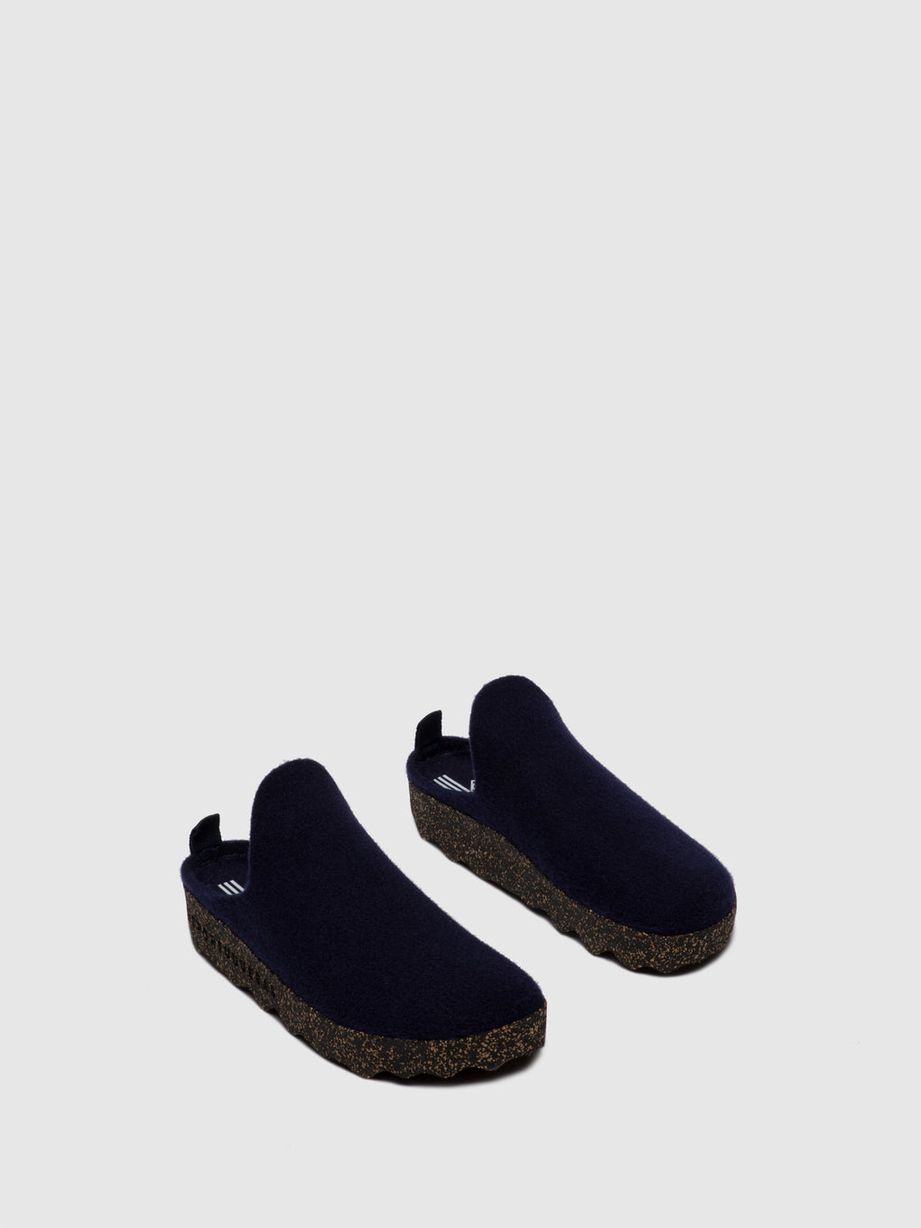 Round Toe Mules COME Navy