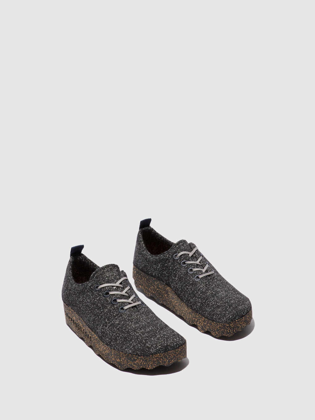 Lace-up Trainers CAMP Black Merino Wool