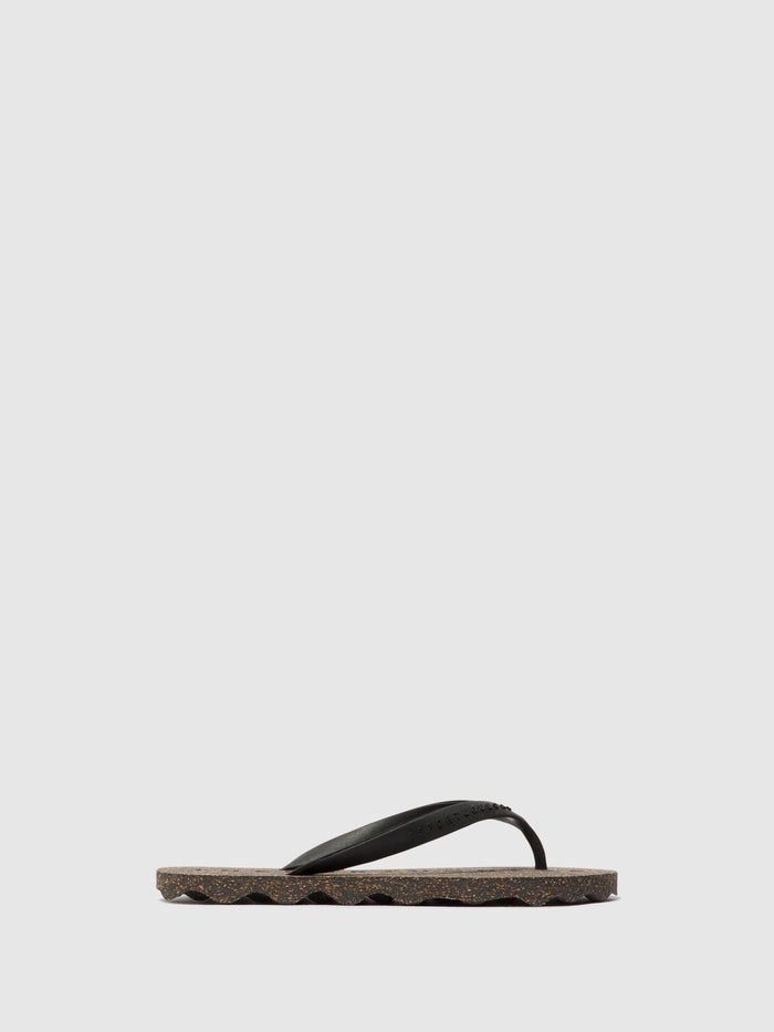 asportuguesas Beach Flip-Flops BASE Black & black strap