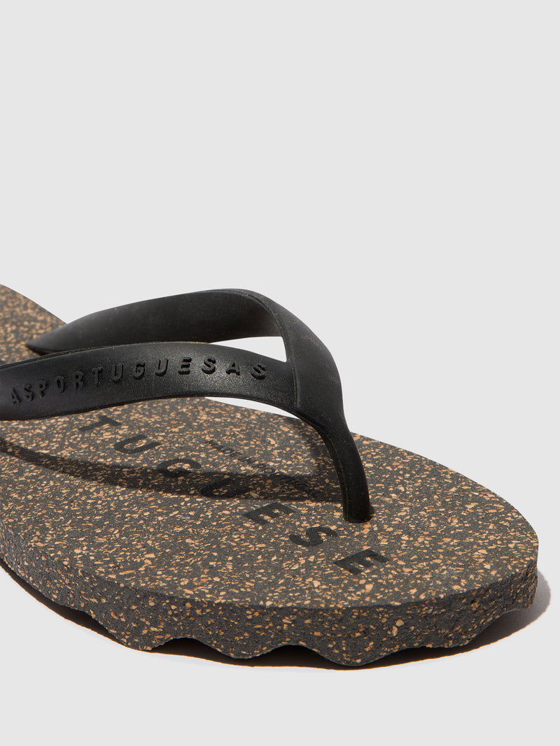 Beach Flip-Flops BASE Black & black strap – ASPORTUGUESAS display picture 3