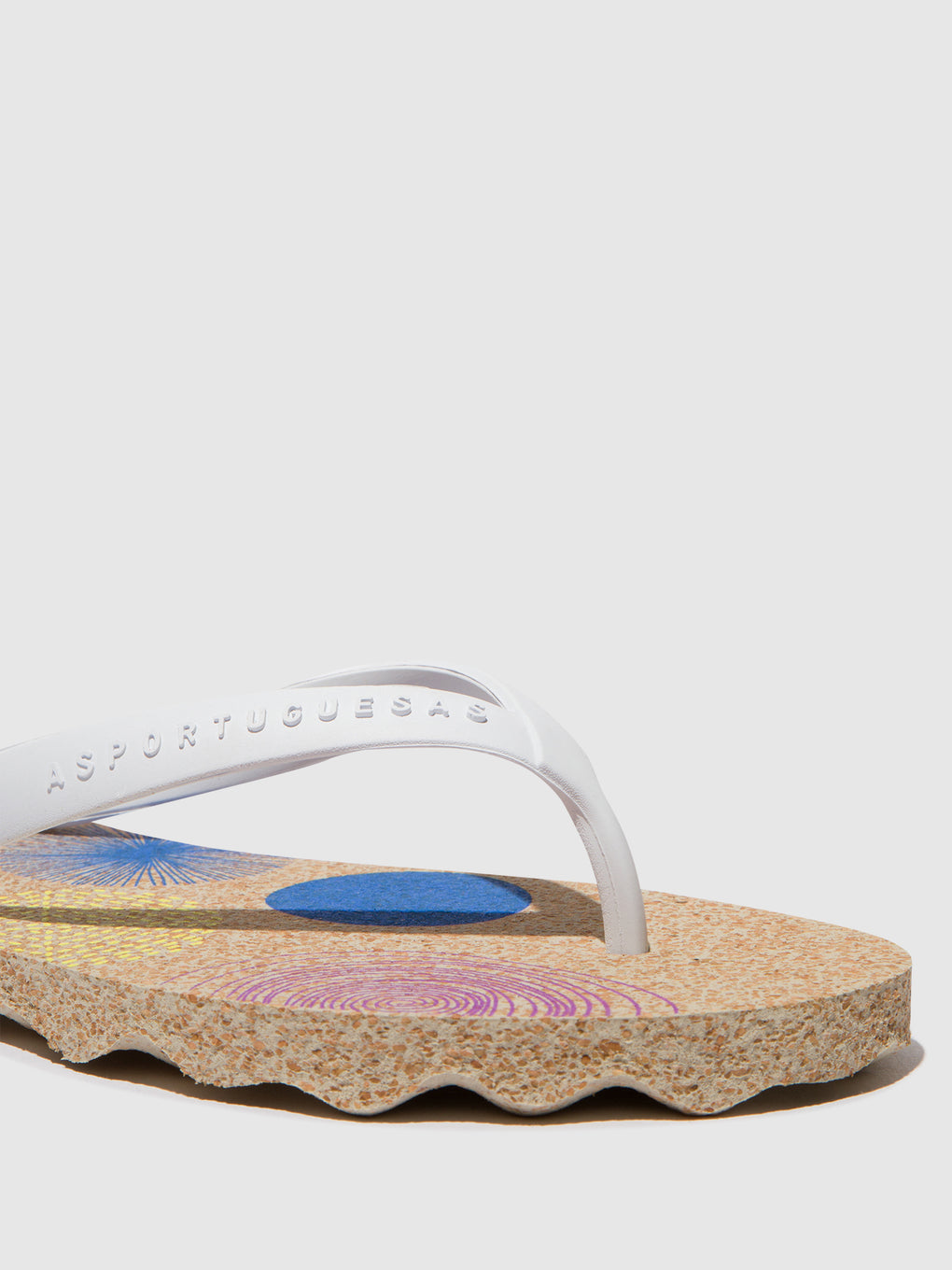 Beach Flip-Flops CORALS Natural & white strap
