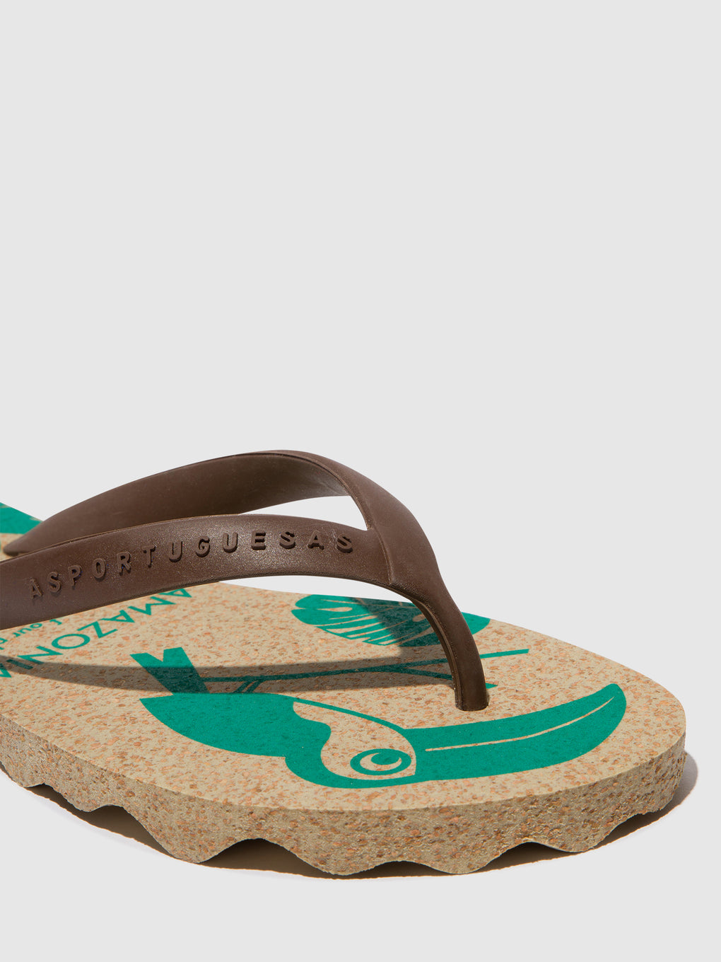 Beach Flip-Flops AMAZONIA Military & brown strap