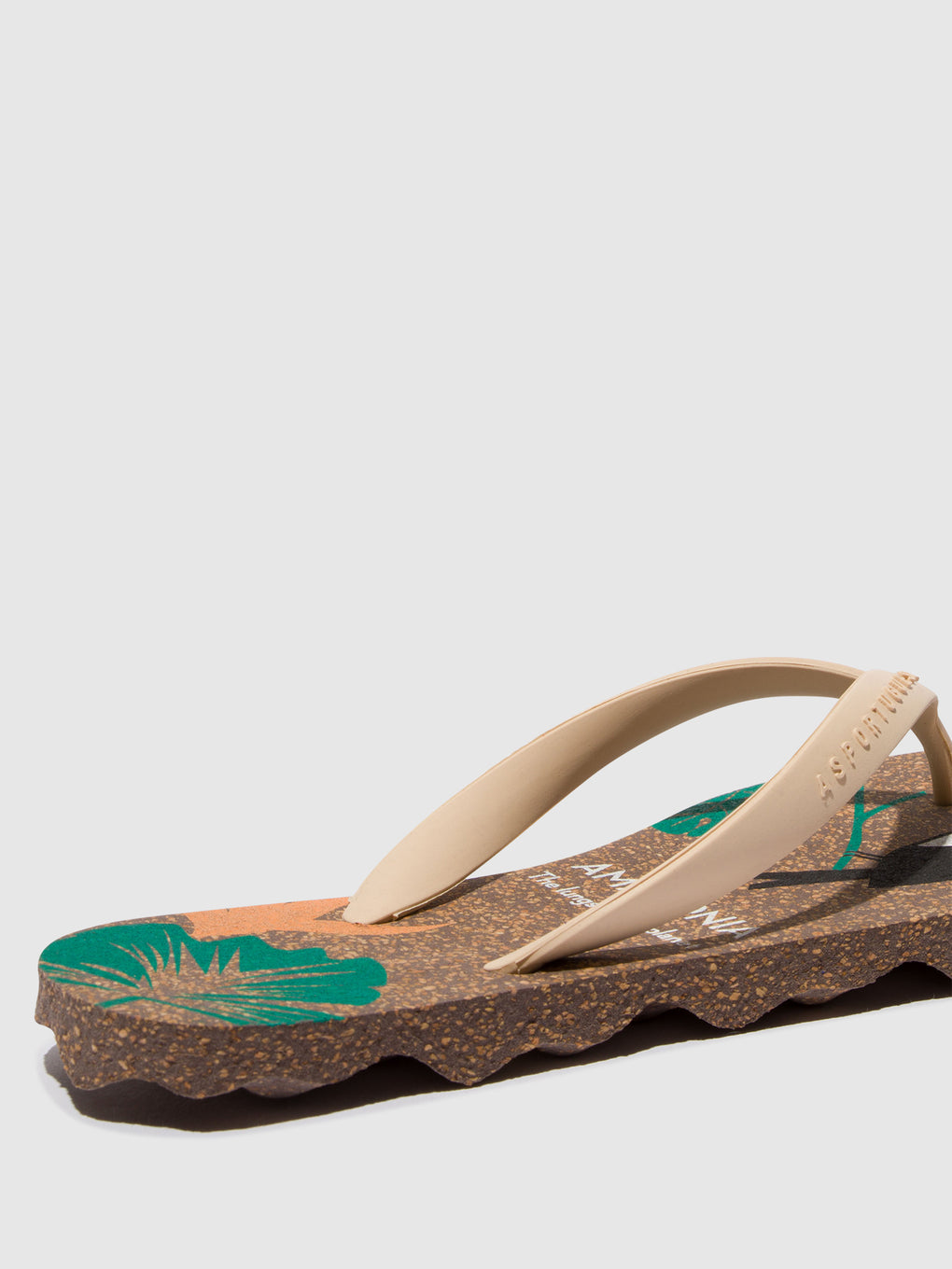 Beach Flip-Flops AMAZONIA Brown & cream strap
