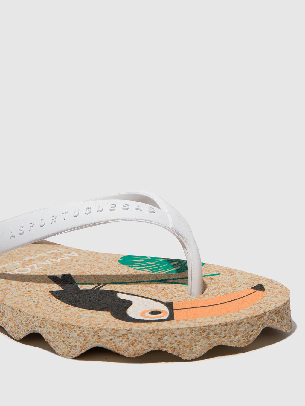 Beach Flip-Flops AMAZONIA Natural & white strap