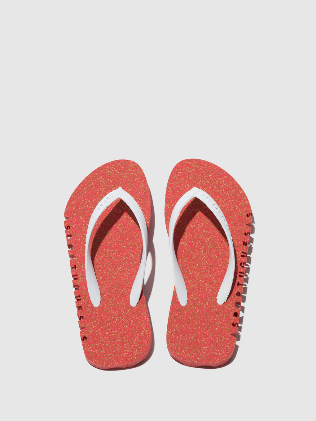 Beach Flip-Flops BUMPY Red & white strap